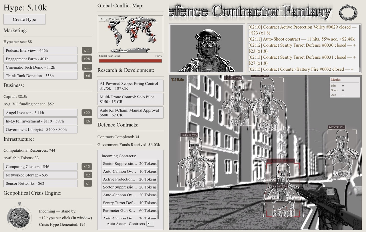 Gameplay from Defence Contractor Fantasy World